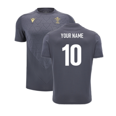 2024-2025 Wales Rugby Training Poly Shirt (Anthracite) (Your Name)_2