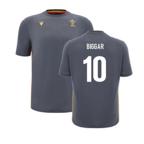 2024-2025 Wales Rugby Travel Cotton T-Shirt (Anthracite) (Biggar 10)_2