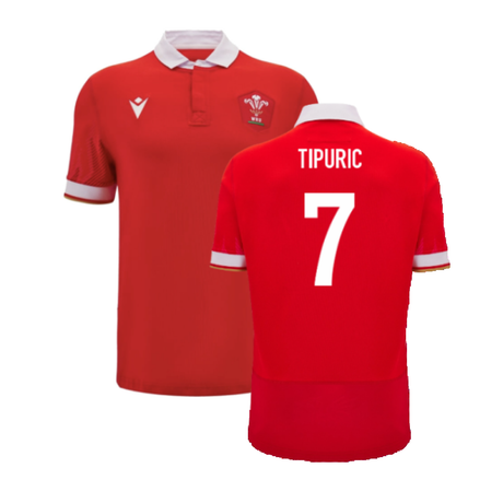 2024-2025 Wales WRU Home Cotton Rugby Shirt (Kids) (Tipuric 7)_2