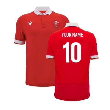 2024-2025 Wales WRU Home Cotton Rugby Shirt (Kids) (Your Name)_2
