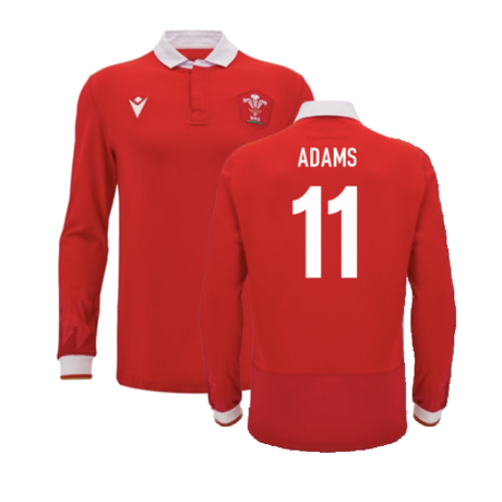 2024-2025 Wales WRU Home LS Cotton Rugby Shirt (Adams 11)_2