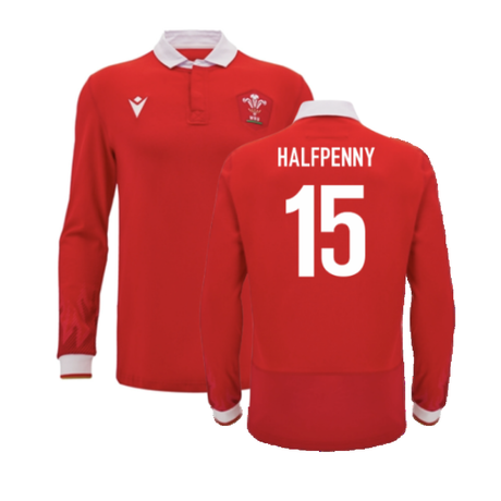 2024-2025 Wales WRU Home LS Cotton Rugby Shirt (Halfpenny 15)_2