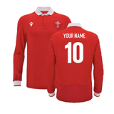 2024-2025 Wales WRU Home LS Cotton Rugby Shirt (Your Name)_2