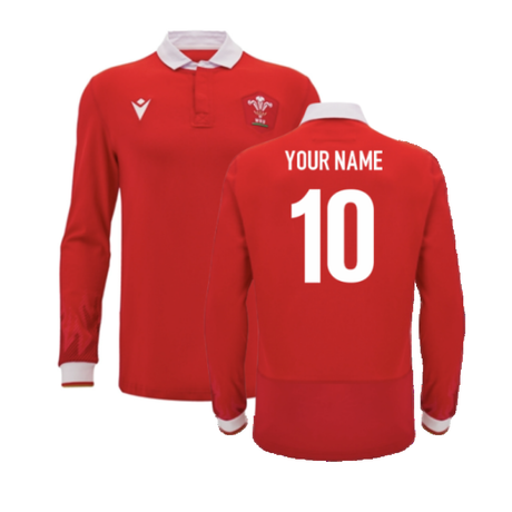 2024-2025 Wales WRU Home LS Cotton Rugby Shirt (Your Name)_2