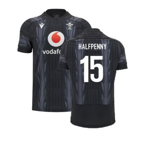 2024-2025 Wales WRU Rugby Training Jersey (Black) (Halfpenny 15)_2