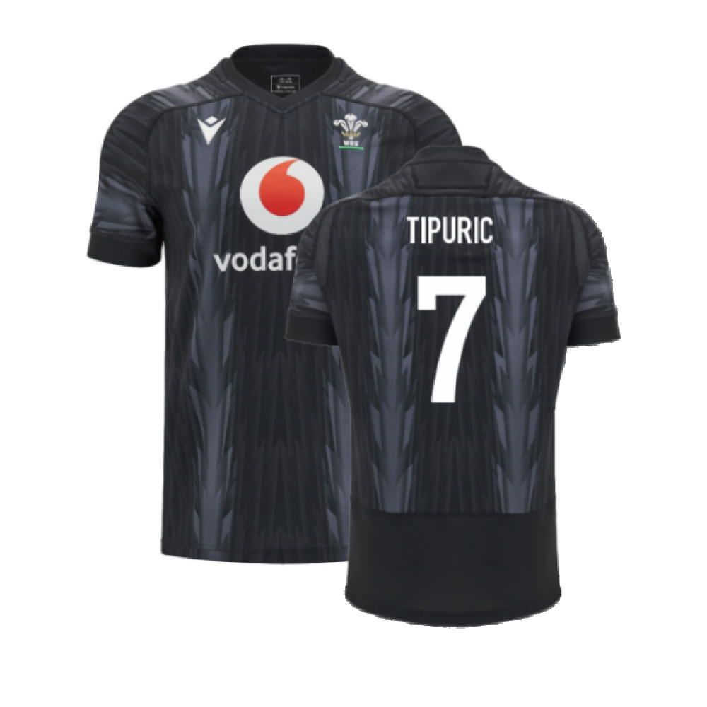 2024-2025 Wales WRU Rugby Training Jersey (Black) - Kids (Tipuric 7)_2