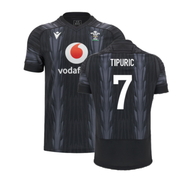 2024-2025 Wales WRU Rugby Training Jersey (Black) - Kids (Tipuric 7)_2
