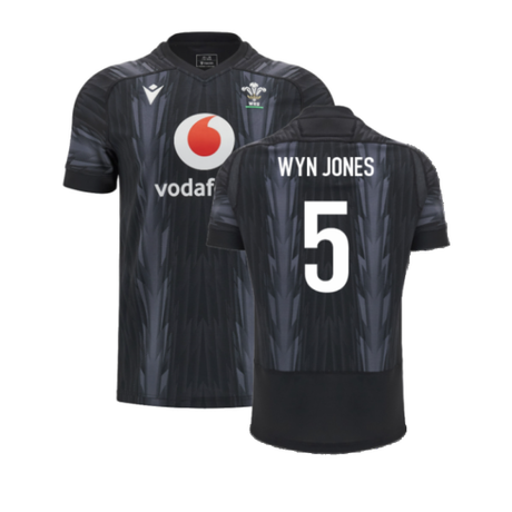 2024-2025 Wales WRU Rugby Training Jersey (Black) - Kids (Wyn Jones 5)_2