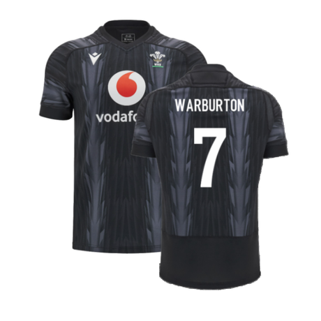 2024-2025 Wales WRU Rugby Training Jersey (Black) (Warburton 7)_2