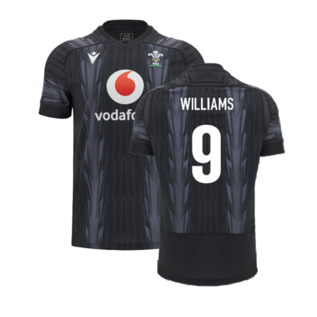 2024-2025 Wales WRU Rugby Training Jersey (Black) (Williams 9)_2