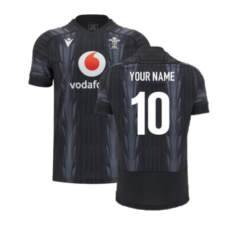 2024-2025 Wales WRU Rugby Training Jersey (Black) (Your Name)_2