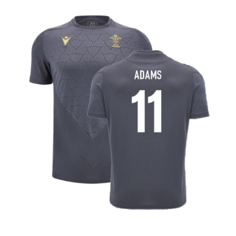 2024-2025 Wales WRU Rugby Training Poly Shirt (Anthracite) - Kids (Adams 11)_2