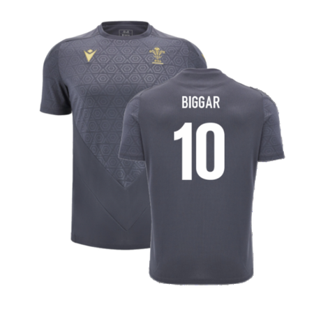 2024-2025 Wales WRU Rugby Training Poly Shirt (Anthracite) - Kids (Biggar 10)_2