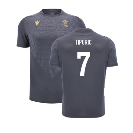 2024-2025 Wales WRU Rugby Training Poly Shirt (Anthracite) - Kids (Tipuric 7)_2