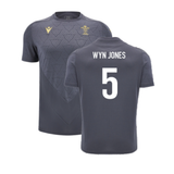 2024-2025 Wales WRU Rugby Training Poly Shirt (Anthracite) - Kids (Wyn Jones 5)_2