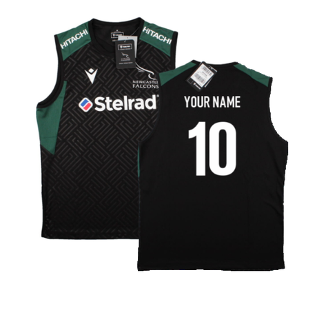 2023-2024 Newcastle Falcons Sleeveless Rugby Tee (Black) (Your Name)_4