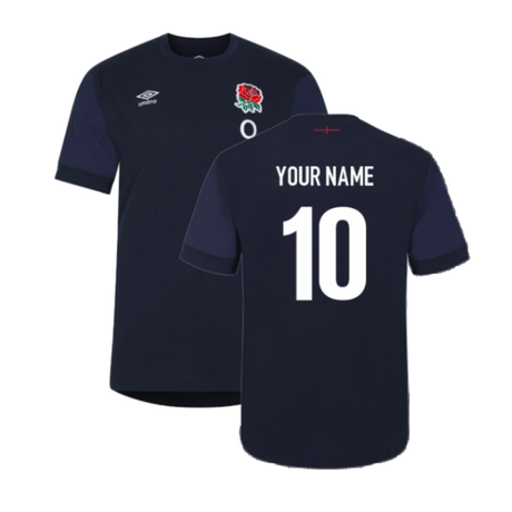 2023-2024 England Rugby Warm Up Jersey - Kids (Navy Blazer) (Your Name)_4