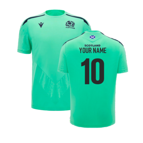 2024-2025 Scotland Rugby Poly Training Shirt (Green) - Kids (Your Name)_2