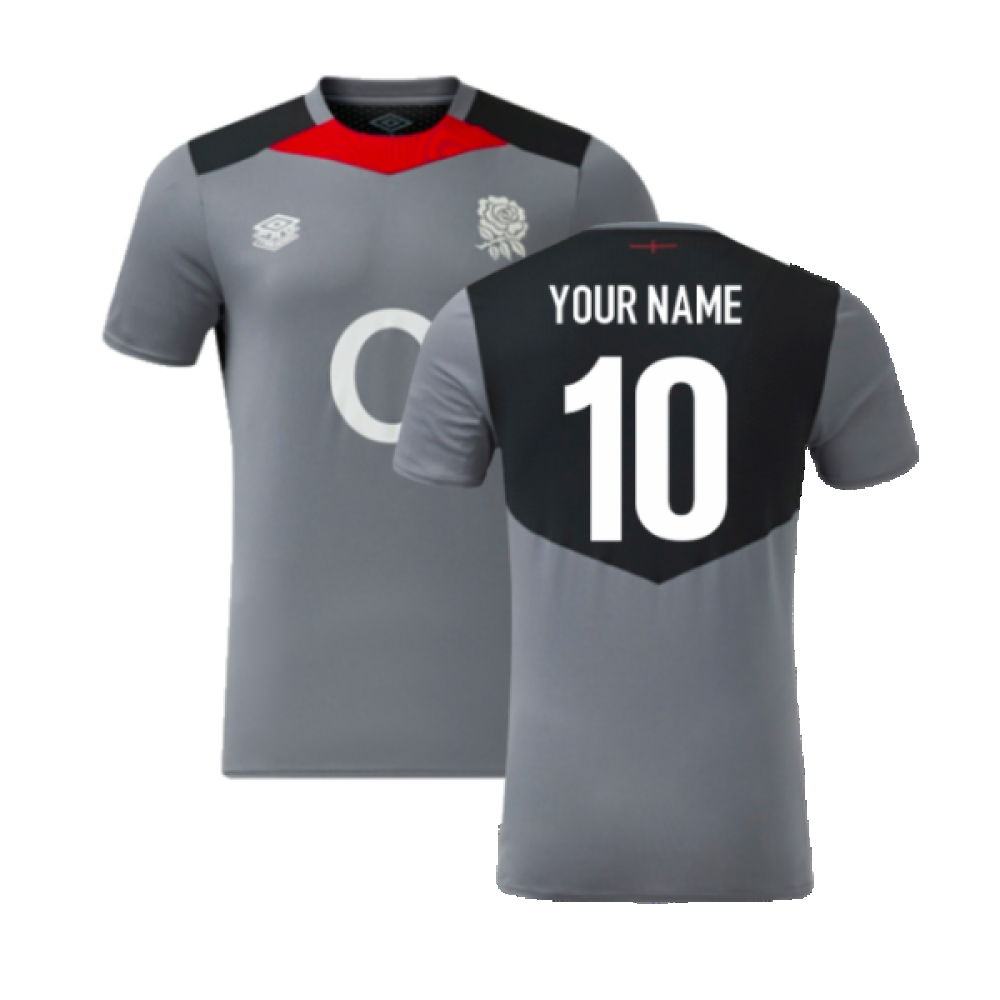 2024-2025 England Rugby Gym Tee (Grey) - Kids (Your Name)_2