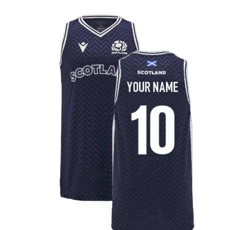 2024-2025 Scotland Rugby Basketball Singlet (Navy) (Your Name)_2