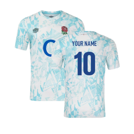 2024-2025 England Rugby Warm Up Jersey (White) - Kids (Your Name)_2