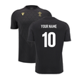 2024-2025 Wales Rugby WRU Poly Training Shirt (Black) - Kids (Your Name)_2