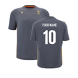 2024-2025 Wales Rugby Travel Cotton T-Shirt (Anthracite) - Kids (Your Name)_2