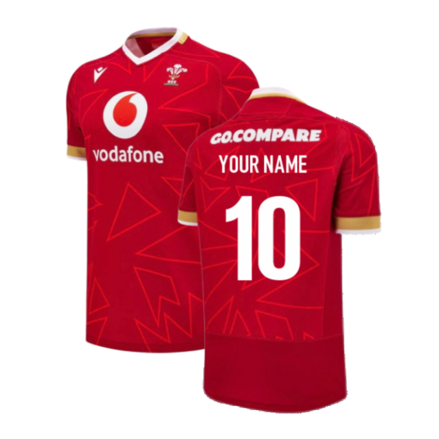 2024-2025 Wales Rugby Home Pathway Pro Authentic Slim Fit Shirt (Your Name)_2