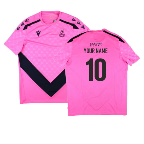 2024-2025 Cardiff Blues Rugby Player Training Shirt (Pink) (Your Name)_2