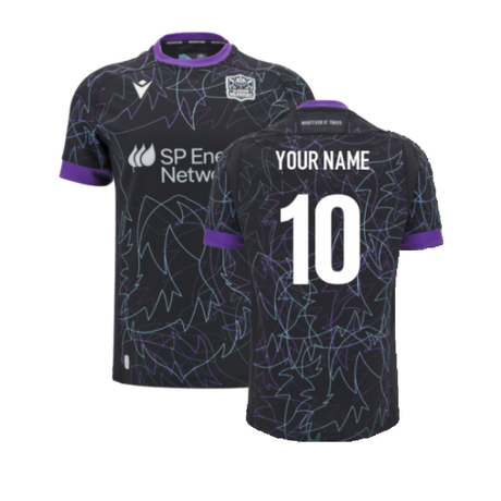 2024-2025 Glasgow Warriors Rugby Training Jersey (Navy) - Kids (Your Name)_2