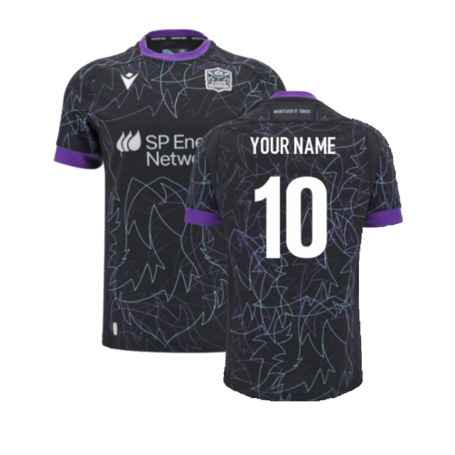 2024-2025 Glasgow Warriors Rugby Training Jersey (Navy) - Kids (Your Name)_2