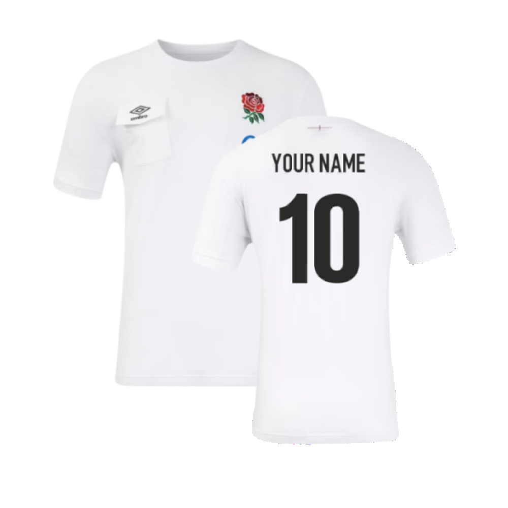 2024-2025 England Rugby Presentation Tee (White) (Your Name)_2