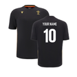 2024-2025 Wales Rugby Travel Cotton T-Shirt (Black) - Kids (Your Name)_2