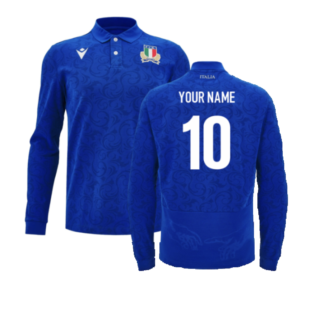 2024-2025 Italy Rugby LS Cotton Home Shirt (Your Name)_2