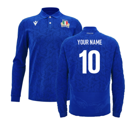2024-2025 Italy Rugby LS Cotton Home Shirt (Your Name)_2