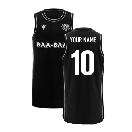 2024-2025 Barbarians Rugby Training Basketball Singlet (Black) (Your Name)_2