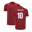 2025-2026 Wales WRU Rugby Travel Cotton Tee (Deep Red) (Your Name)_2
