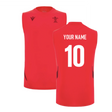 2025-2026 Wales Rugby Training Sleeveless Shirt (Red) (Your Name)_2