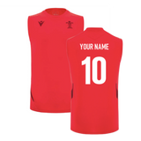 2025-2026 Wales Rugby Training Sleeveless Shirt (Red) (Your Name)_2