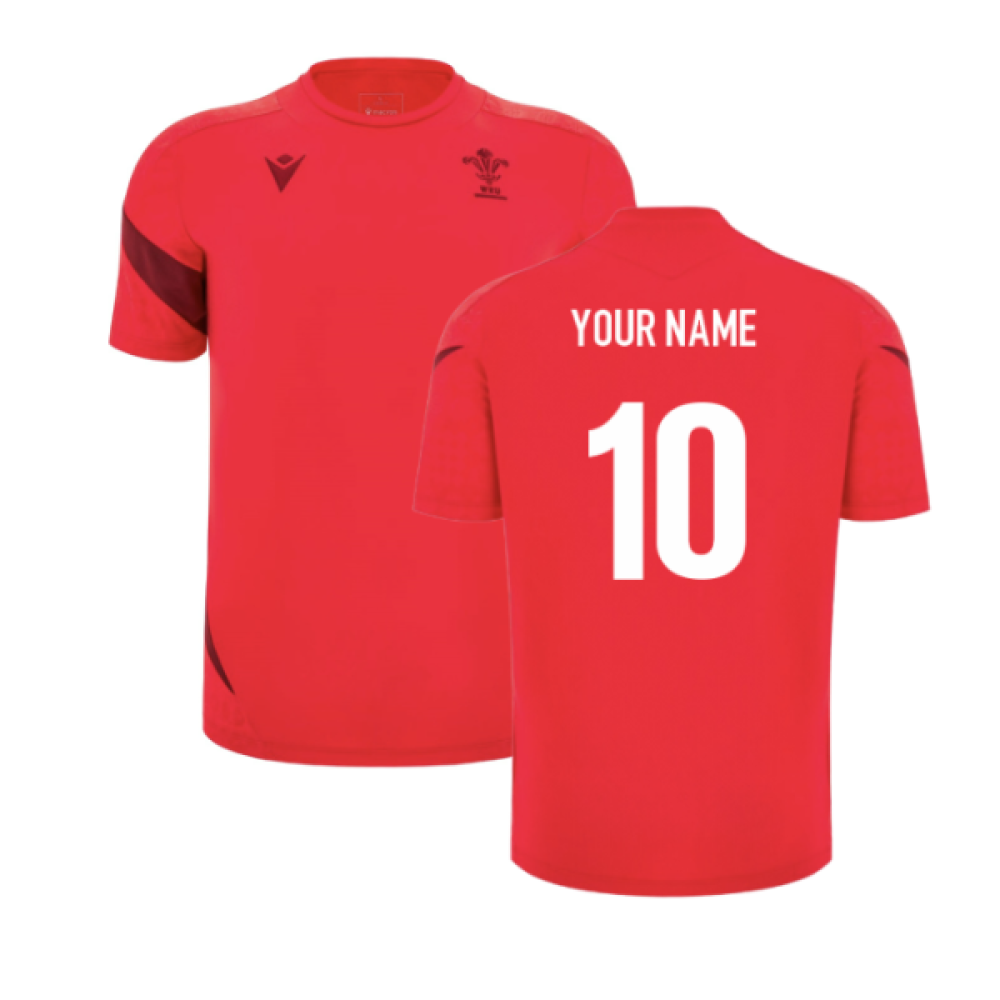 2025-2026 Wales WRU Training Player Shirt (Red) (Your Name)_2