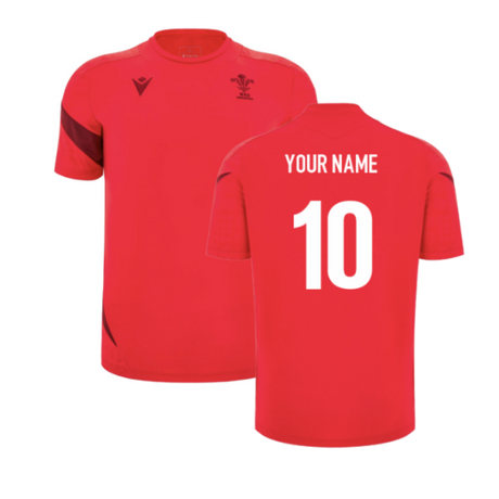 2025-2026 Wales WRU Training Player Shirt (Red) (Your Name)_2