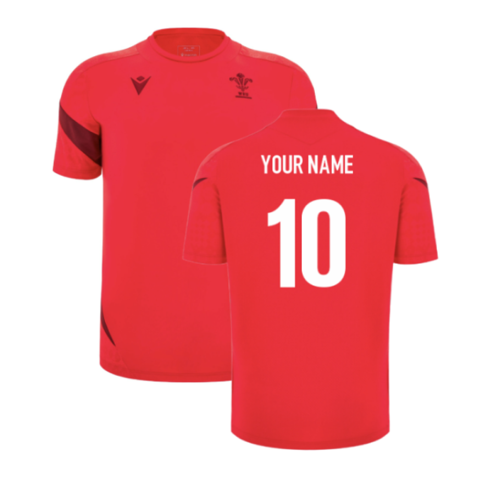 2025-2026 Wales WRU Player Training Shirt (Red) - Kids (Your Name)_2