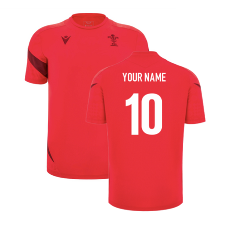 2025-2026 Wales WRU Player Training Shirt (Red) - Kids (Your Name)_2
