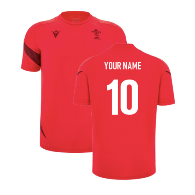2025-2026 Wales WRU Player Training Shirt (Red) - Kids (Your Name)_2