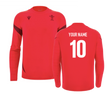 2025-2026 Wales WRU Rugby LS Player Training Shirt (Red) (Your Name)_2