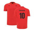2025-2026 Wales WRU Rugby Travel Cotton Tee (Red) (Your Name)_2