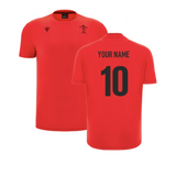 2025-2026 Wales WRU Rugby Travel Cotton Tee (Red) (Your Name)_2