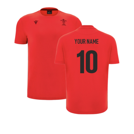 2025-2026 Wales WRU Rugby Travel Cotton Tee (Red) (Your Name)_2