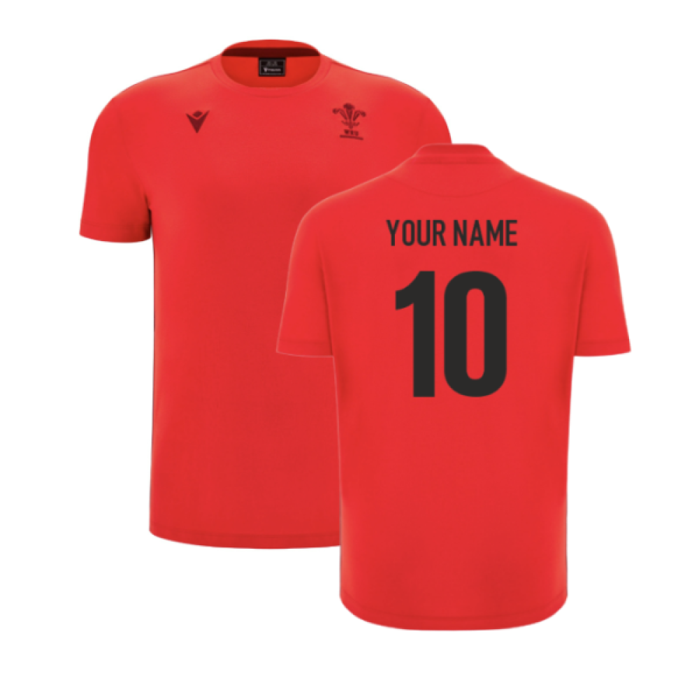 2025-2026 Wales WRU Travel Cotton Tee (Red) - Kids (Your Name)_2