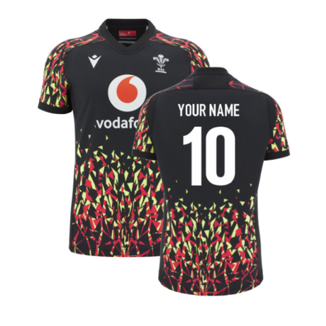 2025-2026 Wales WRU Rugby Training Jersey (Black) (Your Name)_2